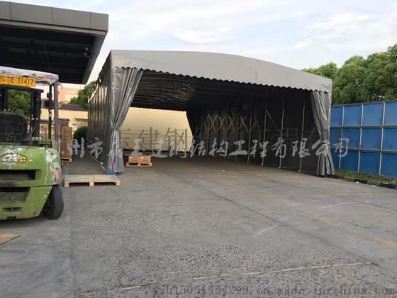 上海浦东新区专业定做仓库储货活动雨蓬 阻燃防火推拉帐篷工厂遮阳雨蓬