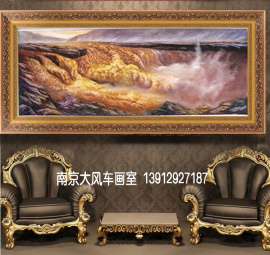 手绘风景油画批发 黄河油画HH-1 南京手工油画