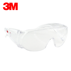 3M访客眼镜防刮擦防紫外线防飞溅冲击聚碳酸酯眼镜透明无色1611H