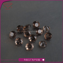 梧州工厂直销天然宝石天然茶晶（烟水晶）裸石圆形1.0mm订各规格